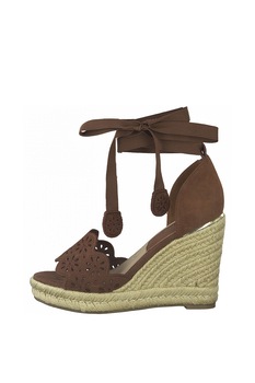 Tamaris, Sandale wedge tip espadrile de piele intoarsa Tamaris, Sandale wedge tip espadrile de piele intoarsa
