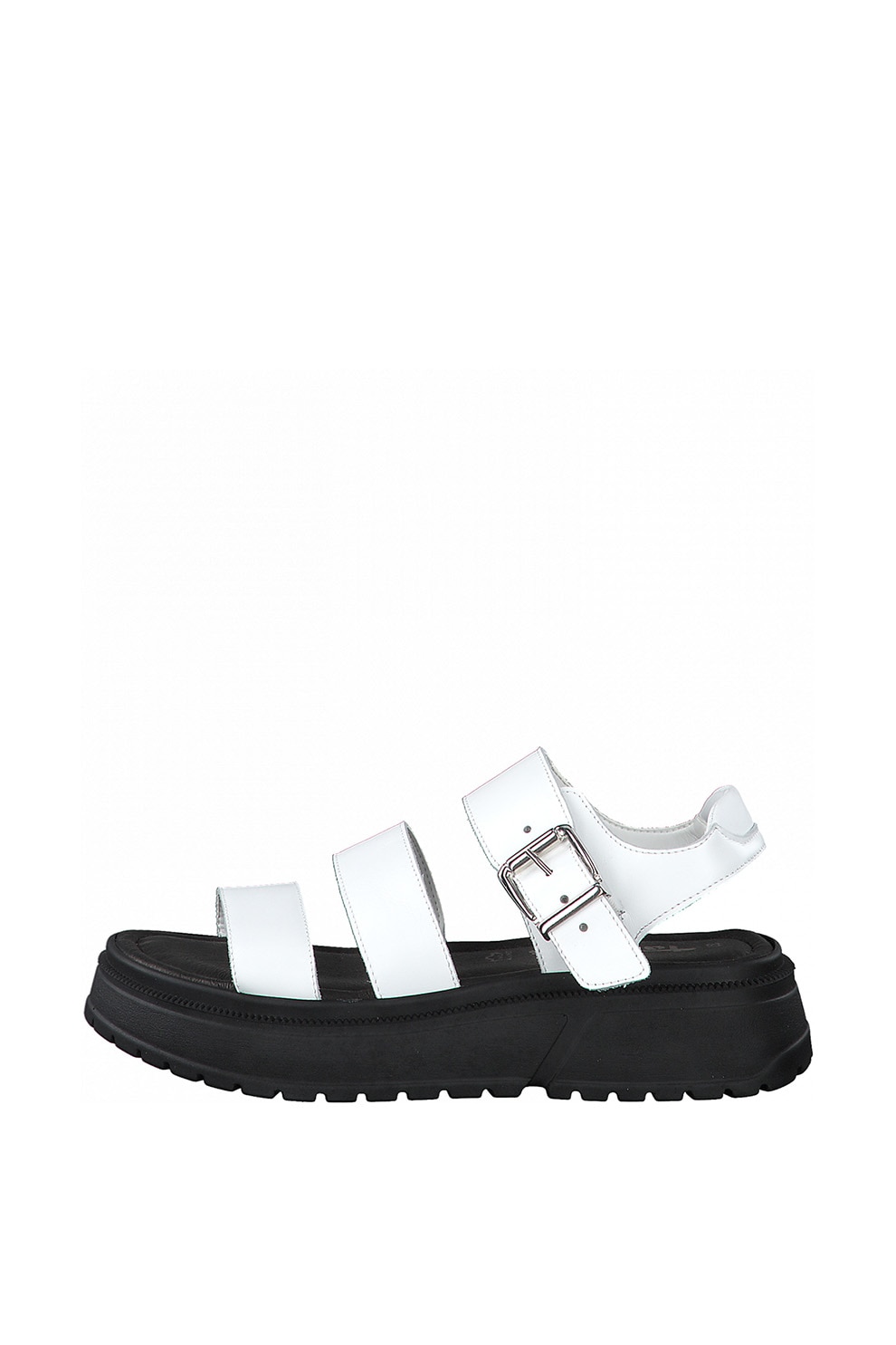 Tamaris, Sandale wedge de piele cu barete multiple