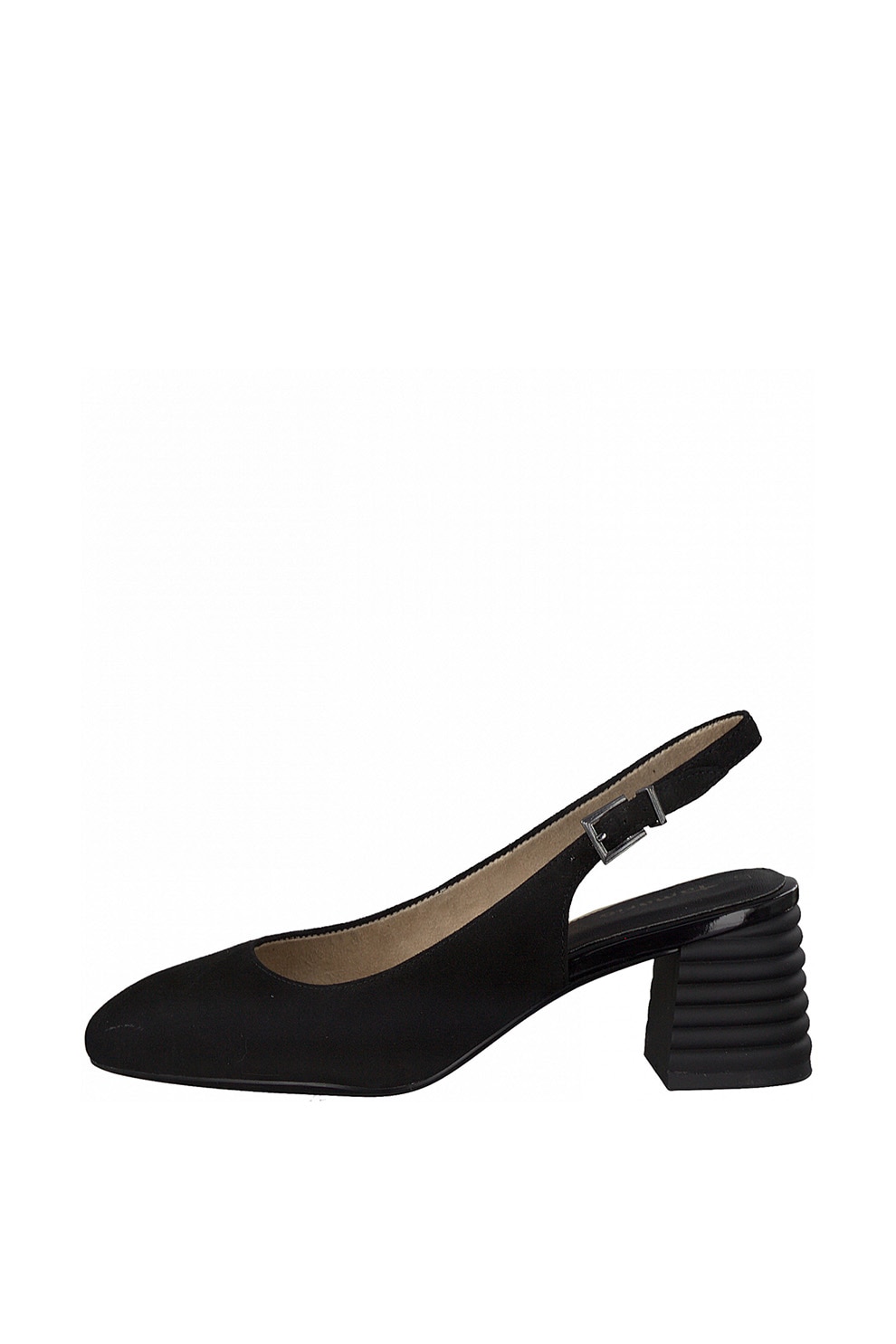 Tamaris, Pantofi slingback de piele intoarsa cu varf patrat