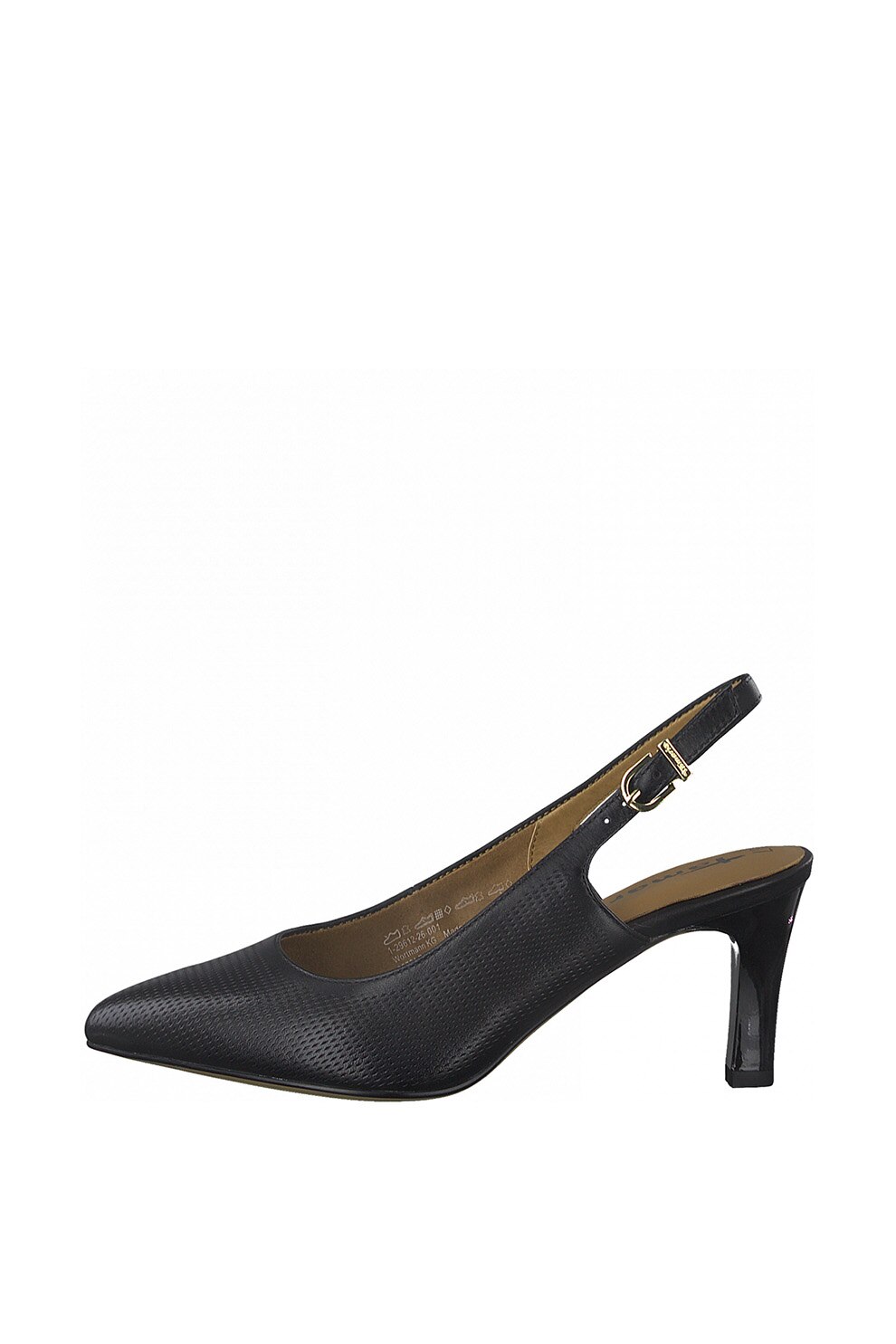 Tamaris, Pantofi slingback de piele cu aspect perforat