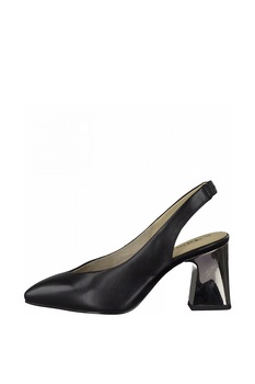 Tamaris, Pantofi slingback de piele cu toc masiv Tamaris, Pantofi slingback de piele cu toc masiv