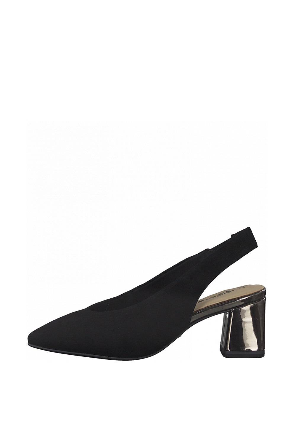 Tamaris, Pantofi slingback de piele intoarsa cu varf ascutit