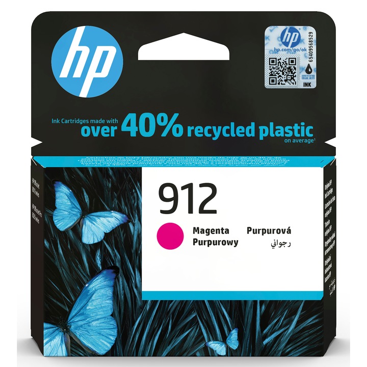 Cartus cerneala HP 912 Magenta Original ~315 pag, eligibil Instant Ink