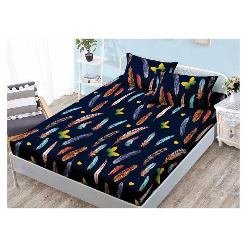 Set husa de pat din finet + 2 fete de perna pentru saltea de 160x200cm HPF130, Pucioasa