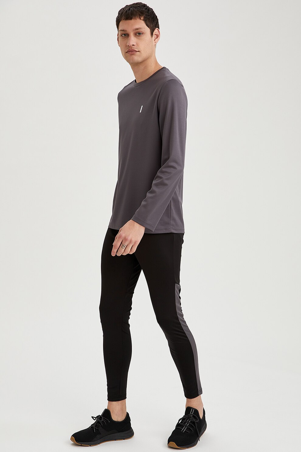 DeFacto, Pantaloni sport slim fit, Negru