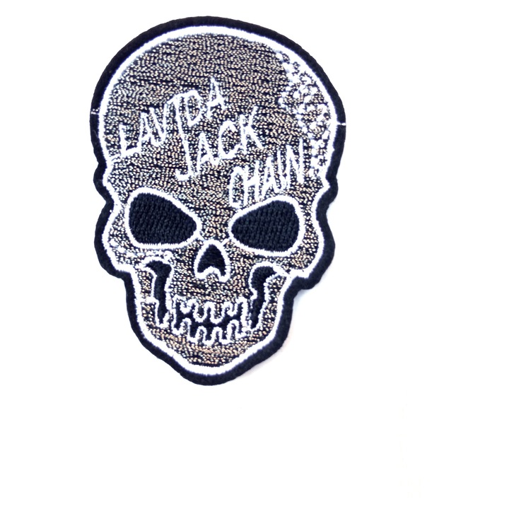 Petic textil / patch brodat schelet / La vida Jack Chain 7.4x5.2 cm