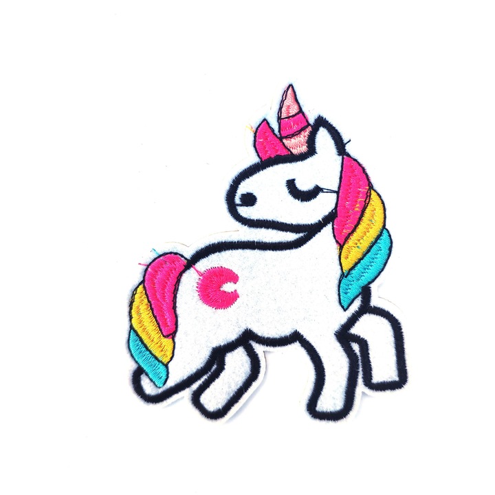 Petic textil / patch brodat unicorn / I'm Fabulous 10x8.2 cm