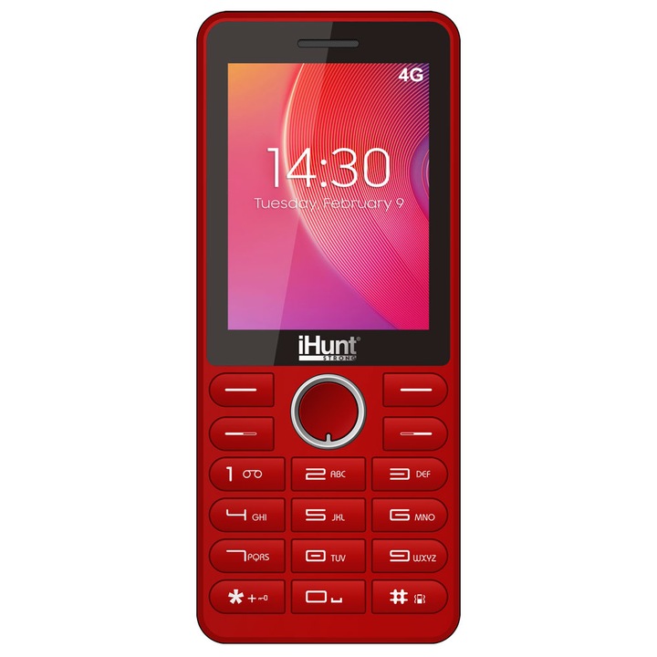 Telefon mobil iHunt i7 4G 2021, Dual SIM, 128MB, 64MB RAM, 4G, Red