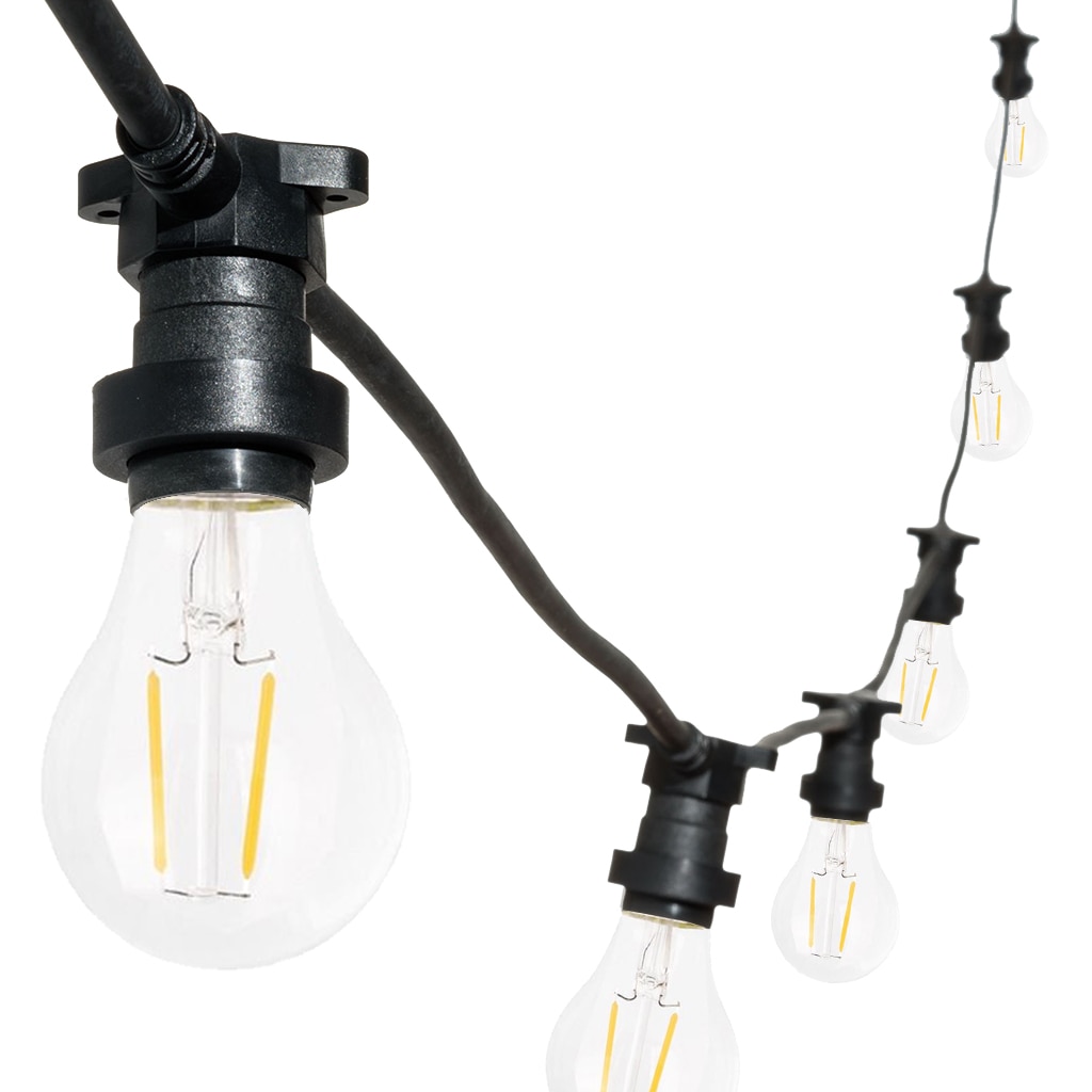 Ghirlanda luminoasa 20 m. cu 20 becuri A60 2W LED E27 interconectabila