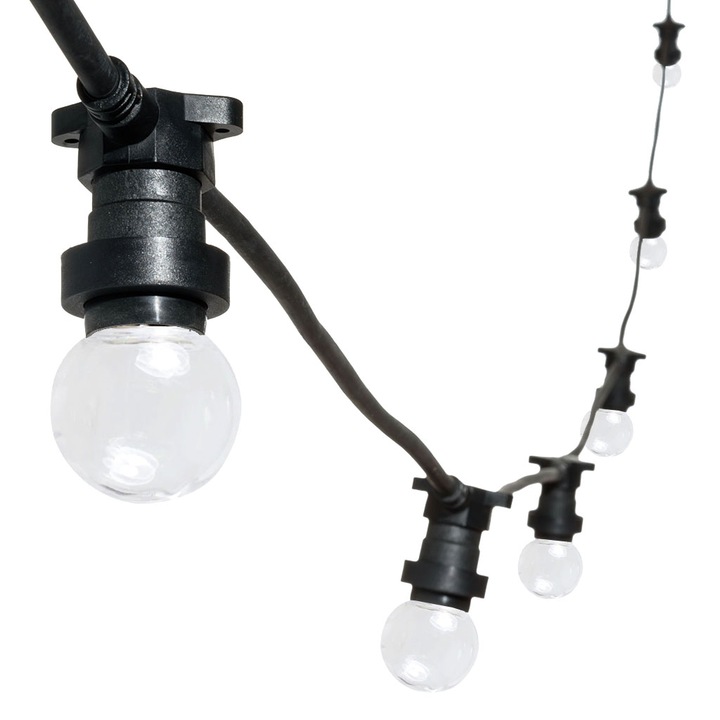 Ghirlanda luminoasa 20 m. cu 20 becuri Clare LED 1W E27 interconectabila