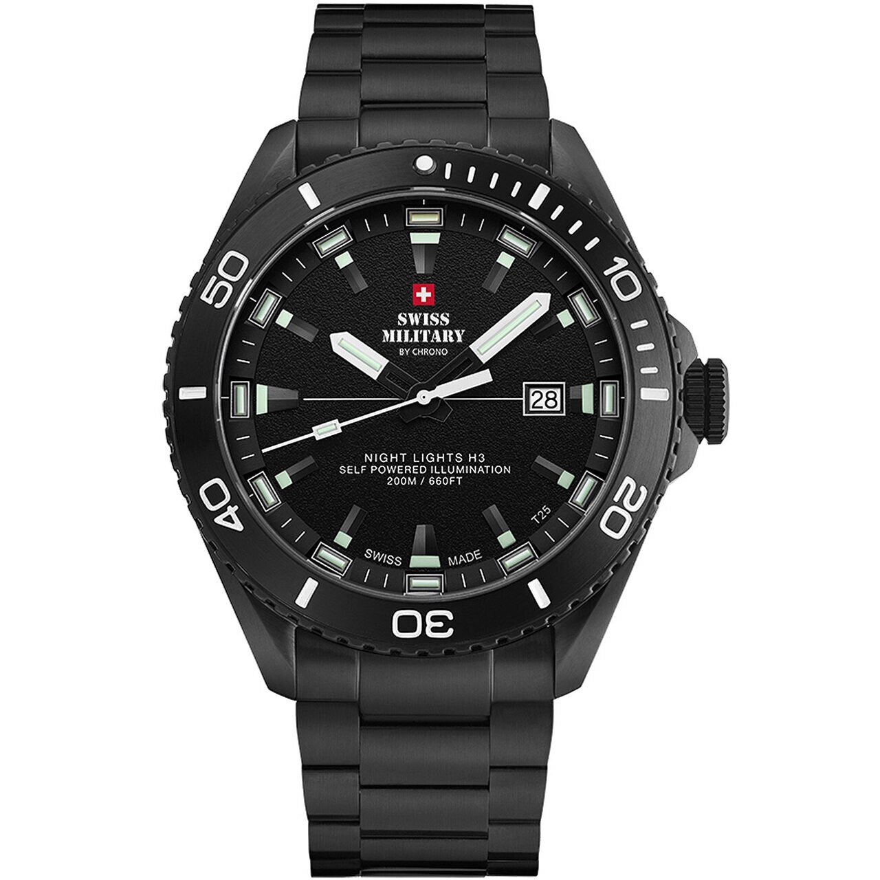 Ceas barbatesc Swiss Military SM34080.03, Quartz, 44mm, 20ATM, Negru