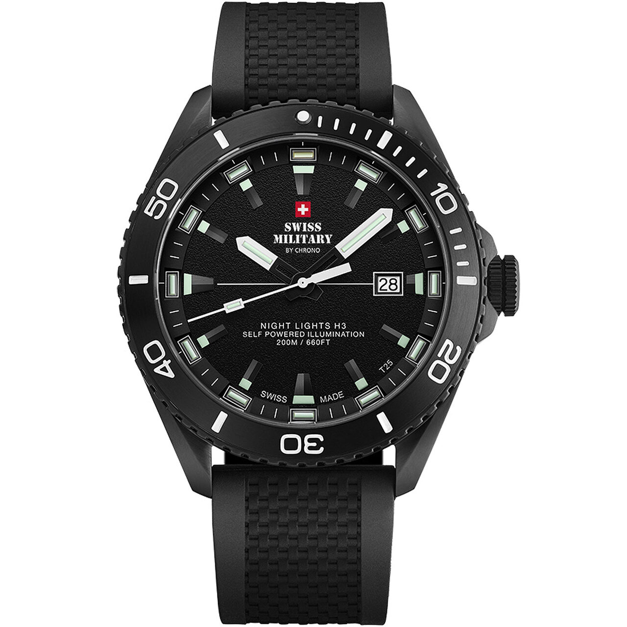 Ceas barbatesc Swiss Military SM34080.06, Quartz, 44mm, 20ATM, Negru