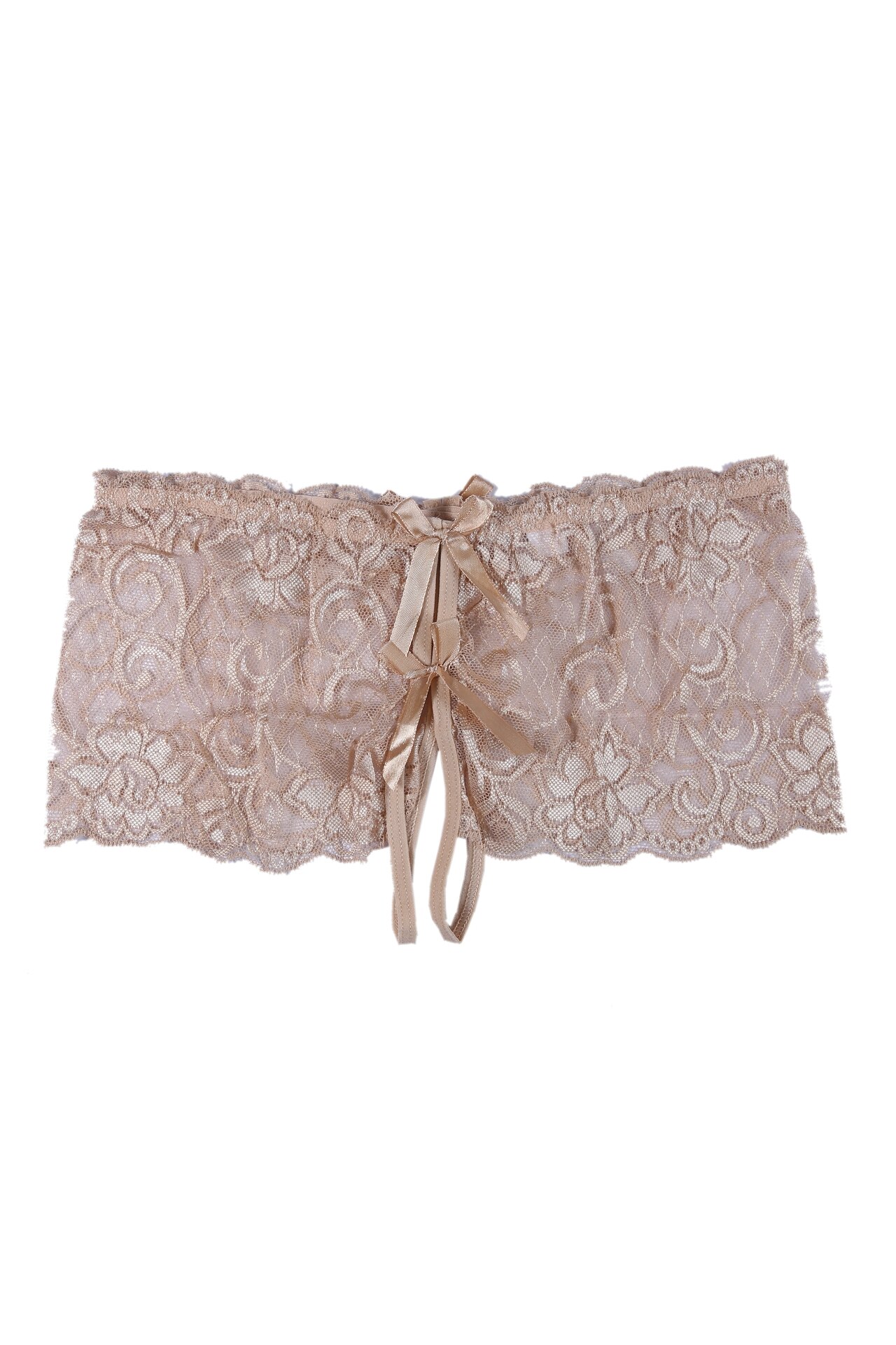 Chiloti boxeri dama, dantela, S-M INTL, Bej, S-M