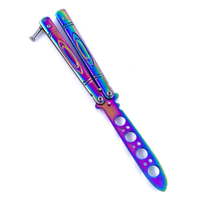 Briceag butterfly balisong Saturn CS:GO pentru antrenament, fara tais, 22 cm, fade