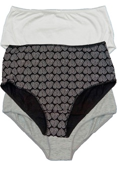 Set trei chiloti clasici cu talie inalta dama Serena, multicolor, model HCF 03, Multicolor Set trei chiloti clasici cu talie inalta dama Serena, multicolor, model HCF 03, Multicolor