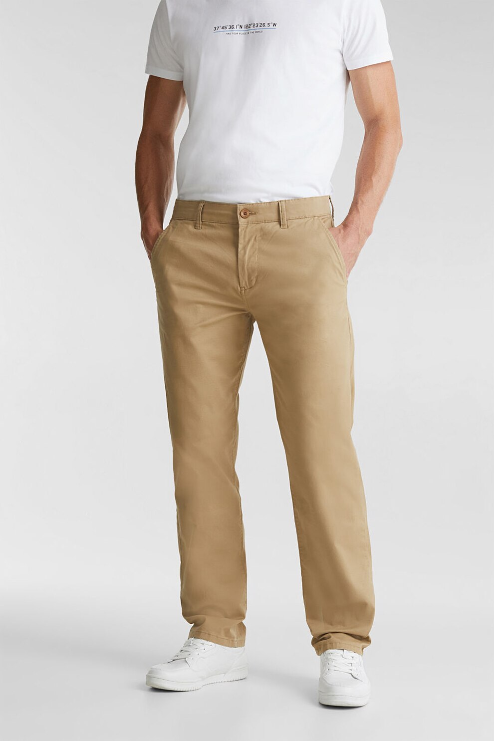 Esprit, Pantaloni chino drepti, Maro camel