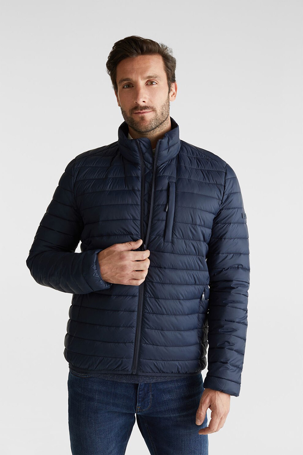 Esprit, Geaca impermeabila cu aspect matlasat, Bleumarin