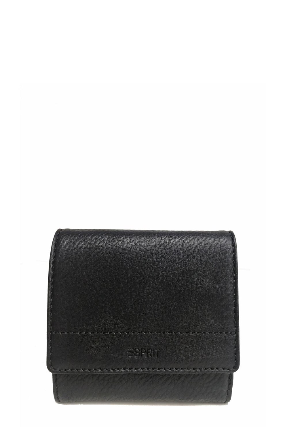 Esprit, Portofel de piele ecologica cu aspect texturat, Negru