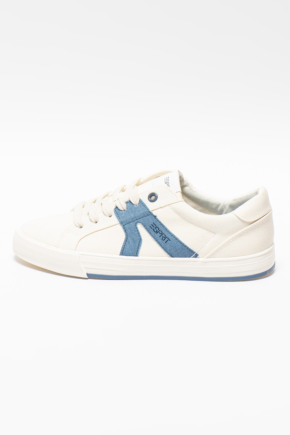 Esprit, Tenisi de panza cu garnituri contrastante, Alb prafuit/Albastru, 37