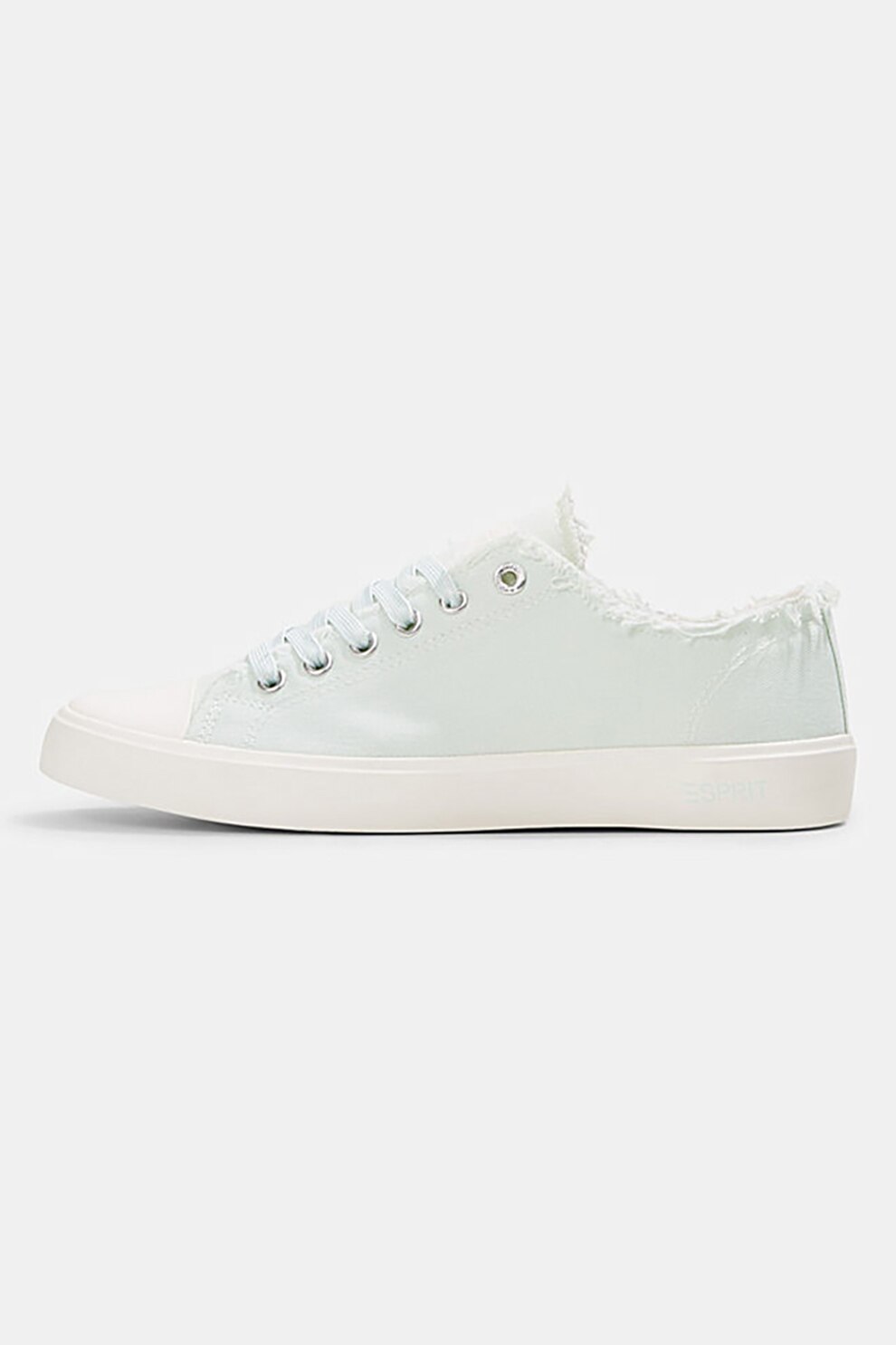 Esprit, Tenisi de bumbac organic cu detaliu franjurat, Verde pal, 40