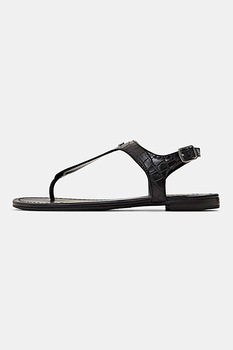 Esprit, Sandale de piele ecologica cu bareta separatoare Molly, Negru, 40 Esprit, Sandale de piele ecologica cu bareta separatoare Molly, Negru, 40