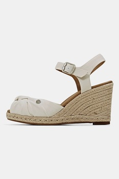 Esprit, Sandale tip espadrile cu bareta pe glezna si talpa wedge Elin, Alb, 39 Esprit, Sandale tip espadrile cu bareta pe glezna si talpa wedge Elin, Alb, 39