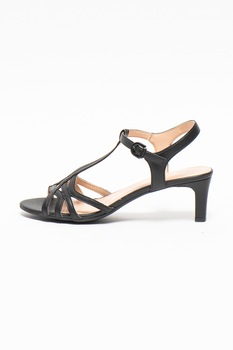Esprit, Sandale de piele ecologica cu toc inalt Esprit, Sandale de piele ecologica cu toc inalt