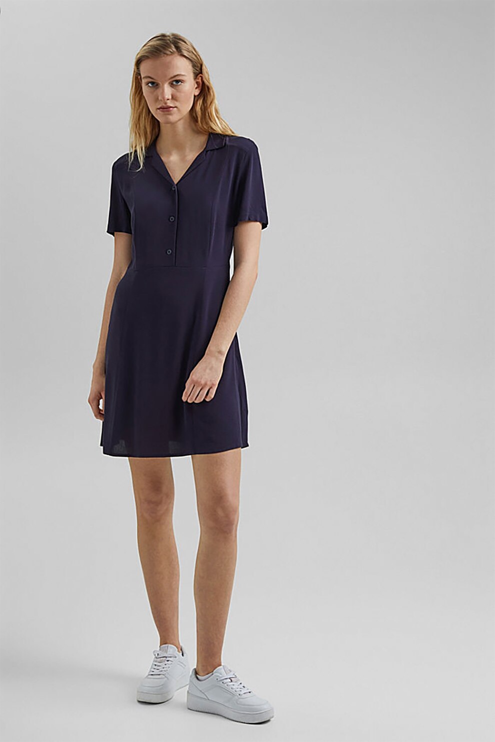 EDC by Esprit, Rochie tip camasa vaporoasa, Bleumarin