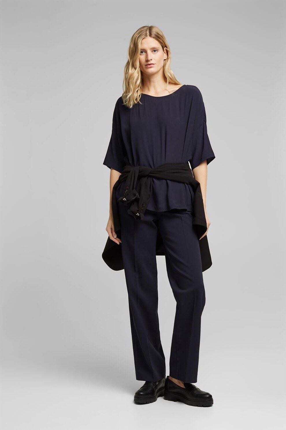 Esprit, Bluza supradimensionata cu maneci cazute, Bleumarin