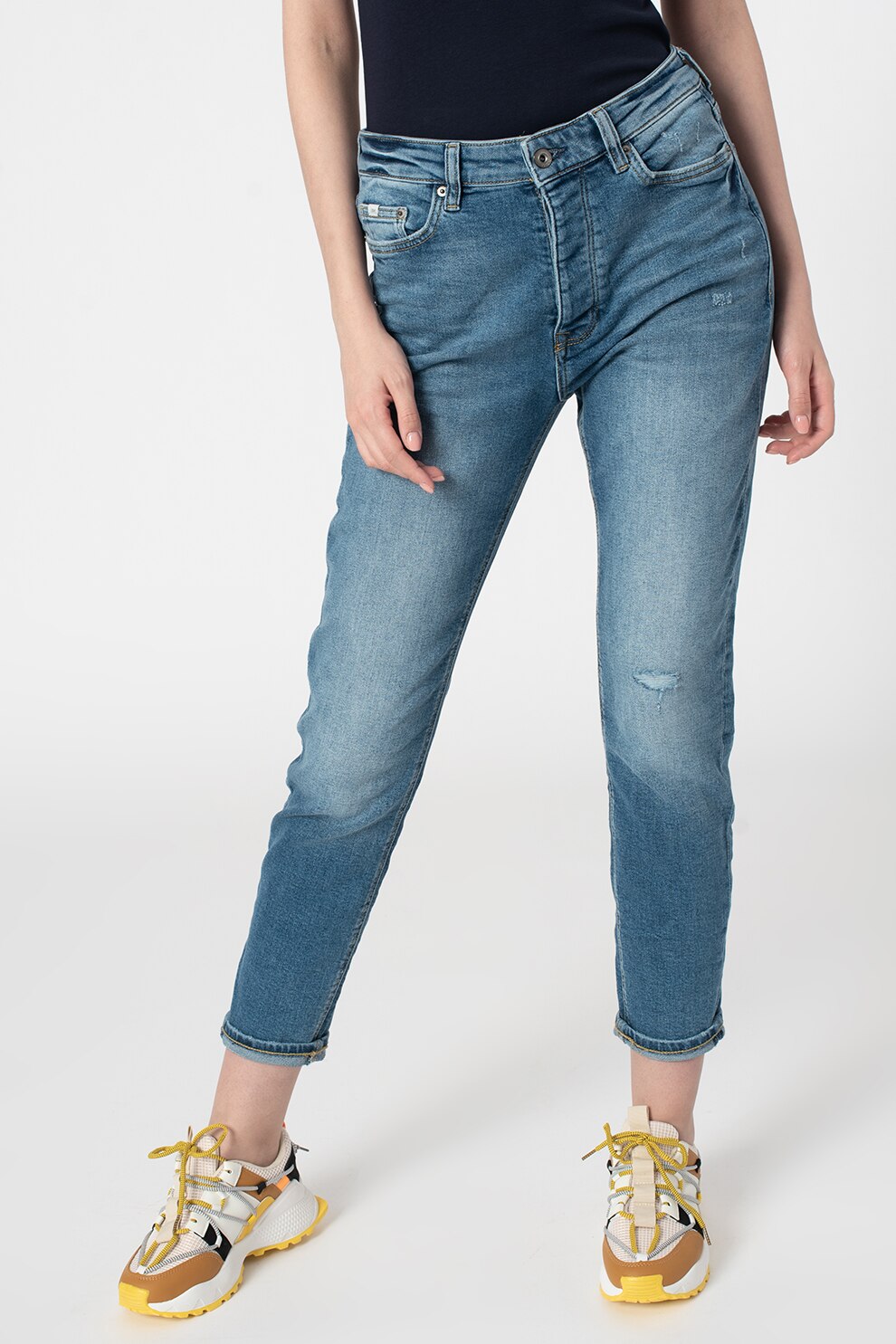 EDC by Esprit, Blugi relaxed mom fit, Albastru inchis/Albastru pal, W28-L28