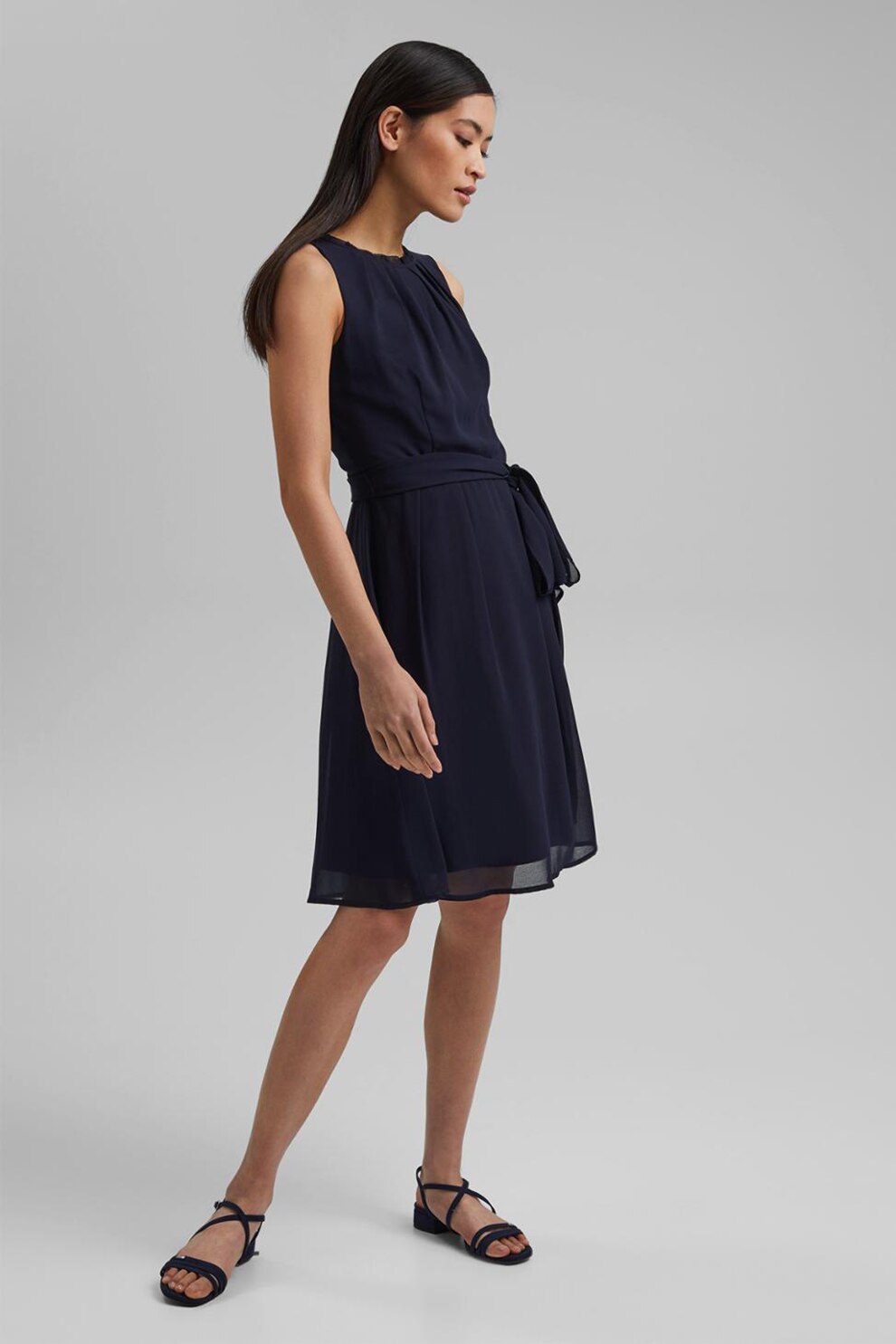 Esprit, Rochie fara maneci cu cordon, Bleumarin