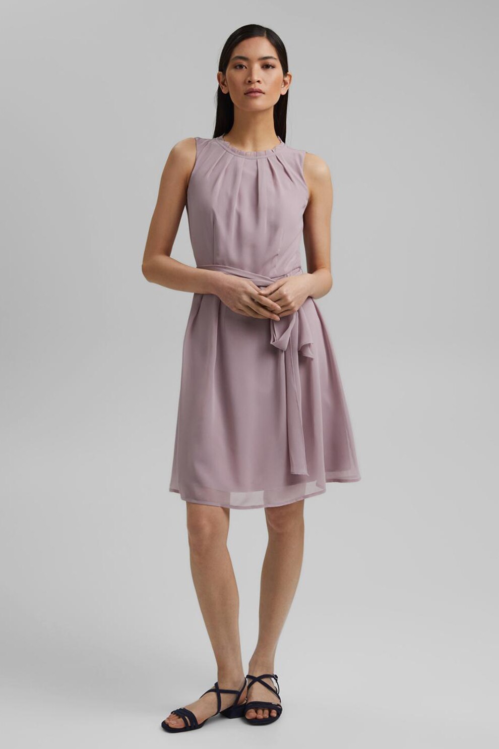 Esprit, Rochie fara maneci cu cordon, Lila prafuit