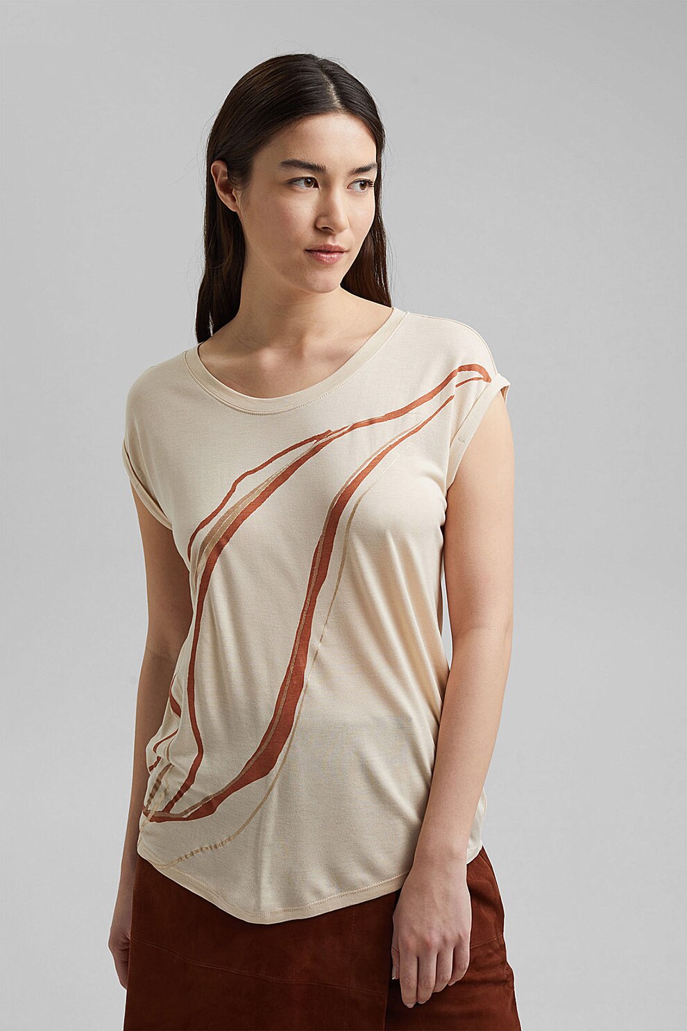Esprit, Tricou cu imprimeu, Bej