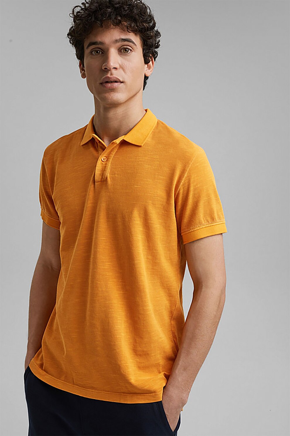 EDC by Esprit, Tricou polo de bumbac organic, Oranj stins