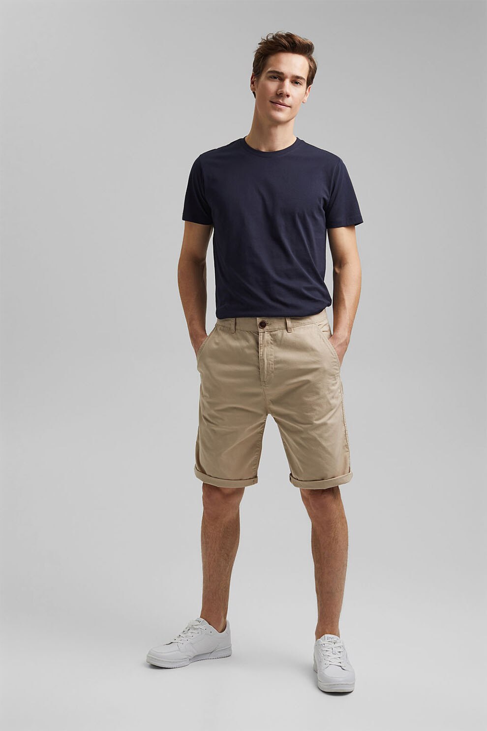 EDC by Esprit, Bermude relaxed fit din bumbac organic, Bej