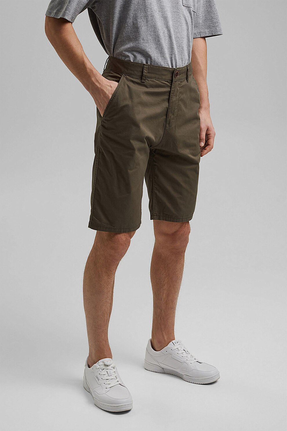 EDC by Esprit, Bermude relaxed fit din bumbac organic, Verde militar
