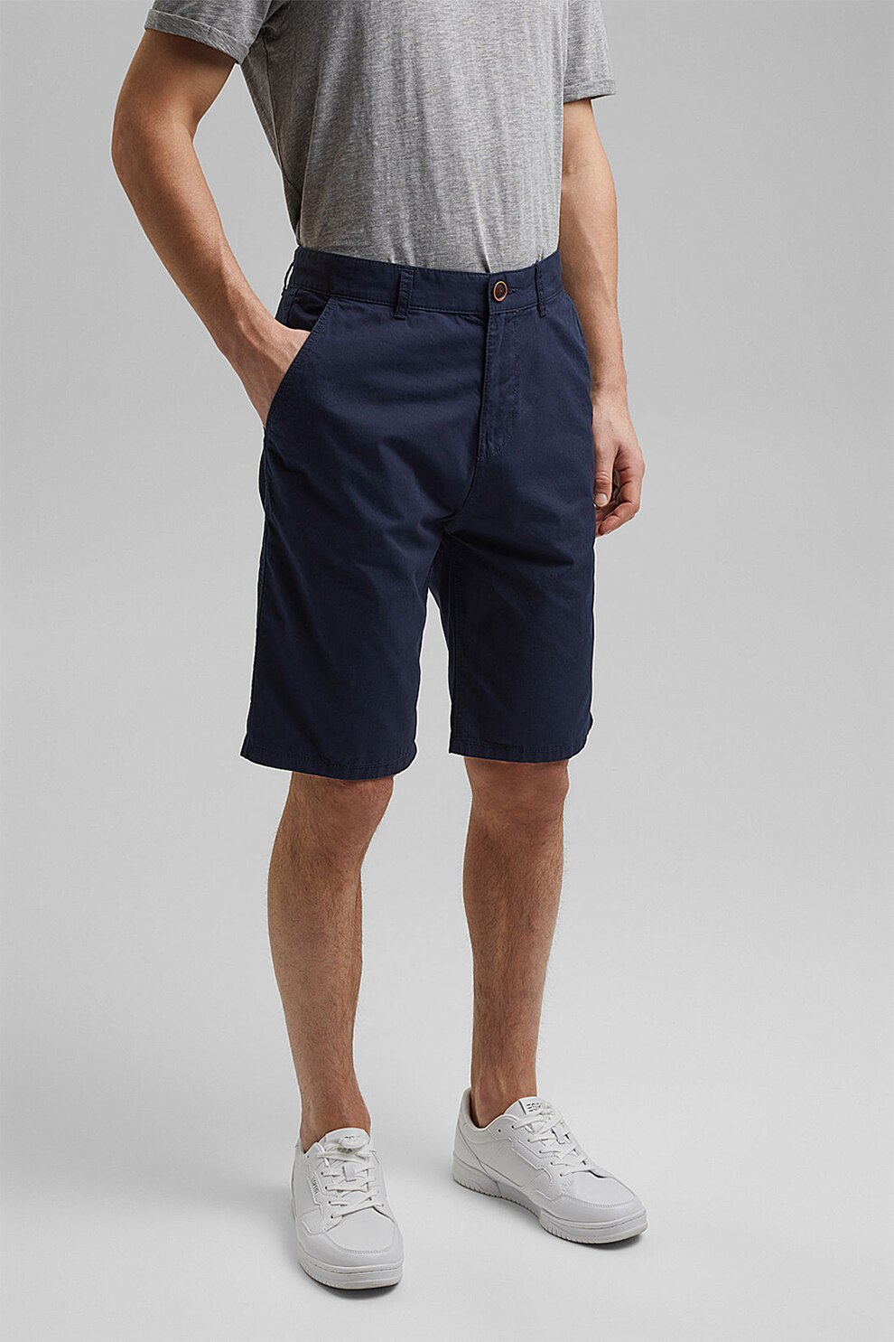 EDC by Esprit, Bermude relaxed fit din bumbac organic, Bleumarin
