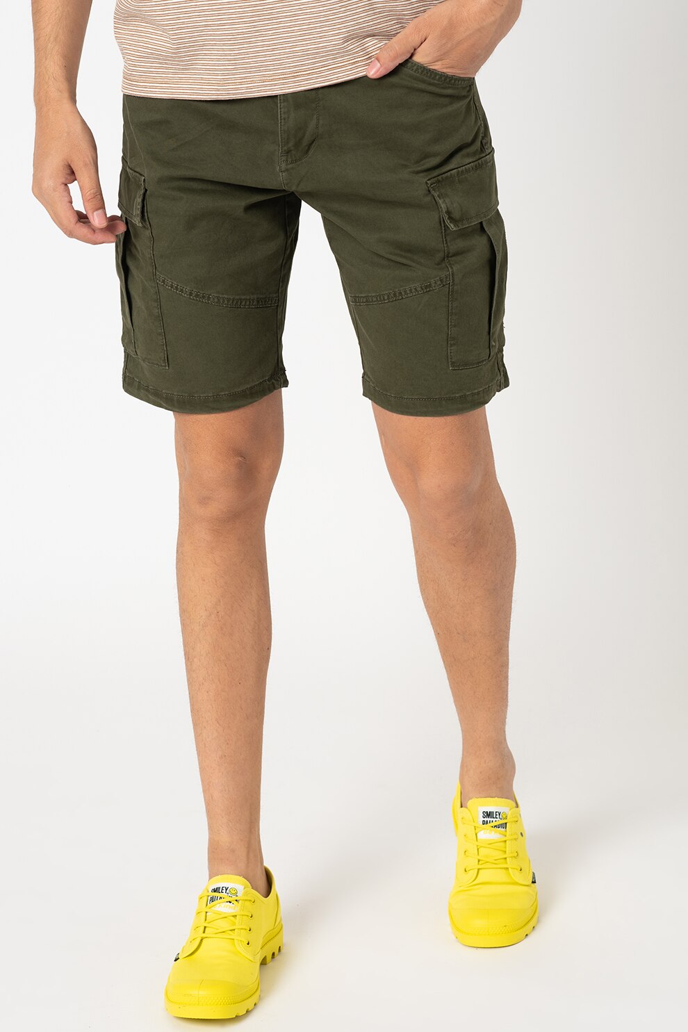 EDC by Esprit, Bermude cargo cu snur, Verde militar