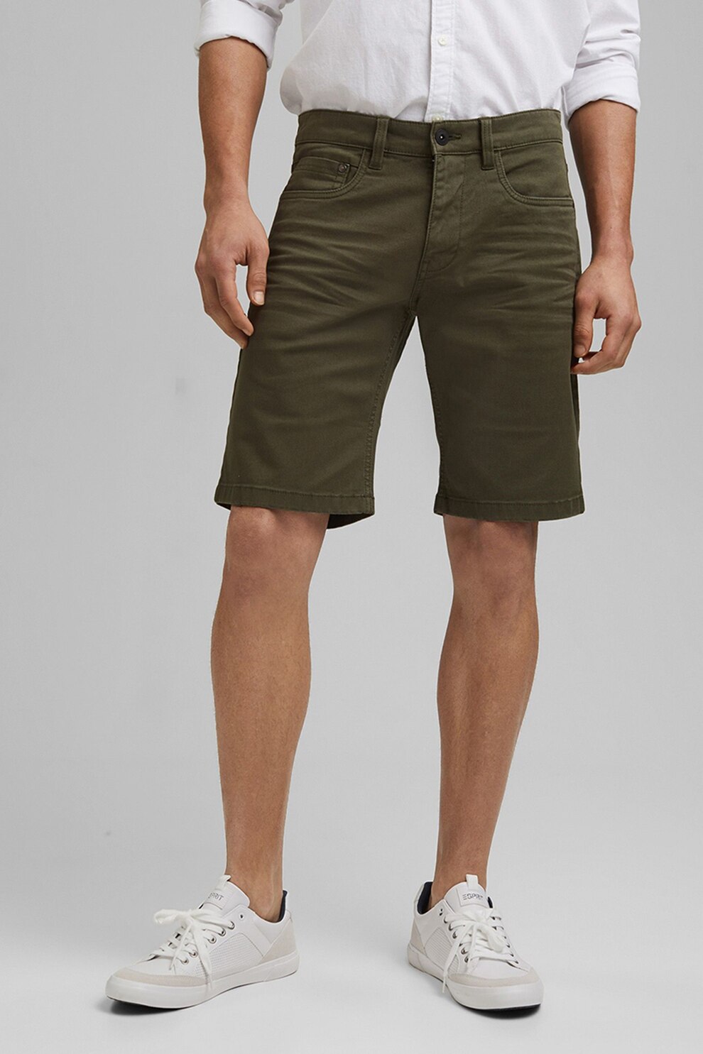 EDC by Esprit, Bermude slim fit de denim, Verde militar