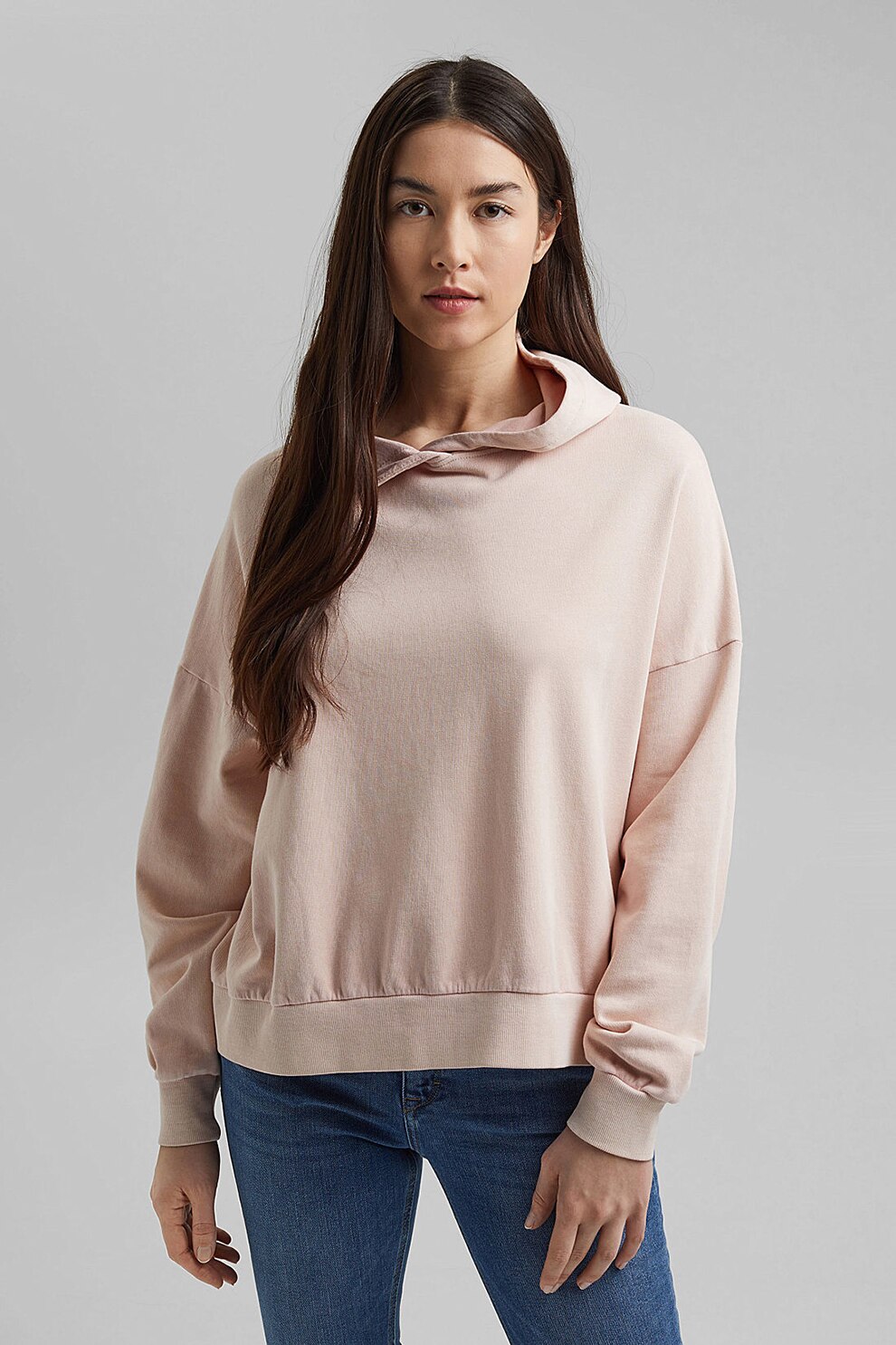 Esprit, Hanorac lejer de bumbac organic, Roz pal