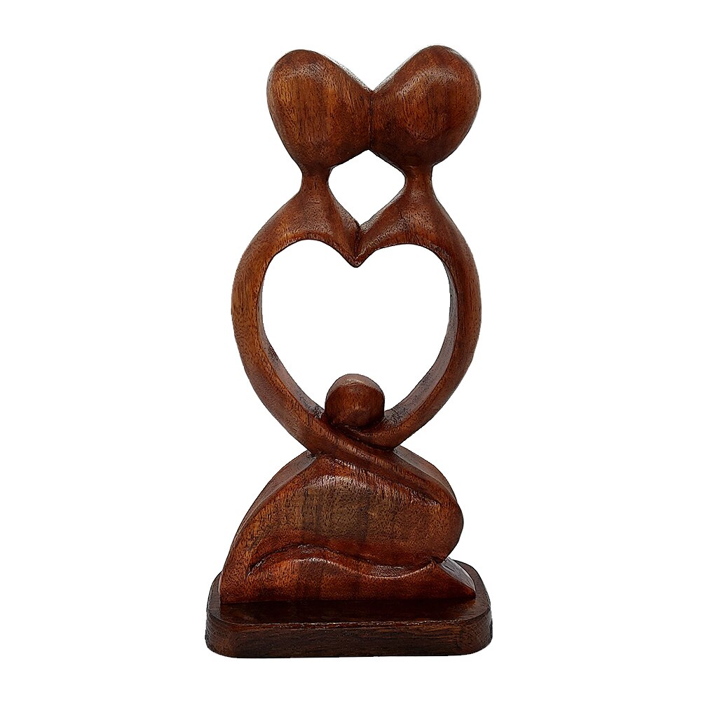 Statueta ArtDeco Indragostiti, lucrata manual din lemn exotic, dimensiuni 30 cm inaltime x 15 cm latime