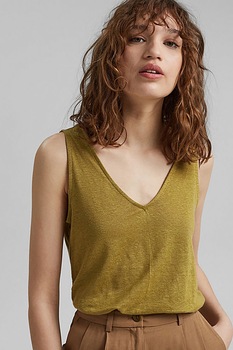 Esprit, Top de in cu decolteu in V, Verde oliv Esprit, Top de in cu decolteu in V, Verde oliv
