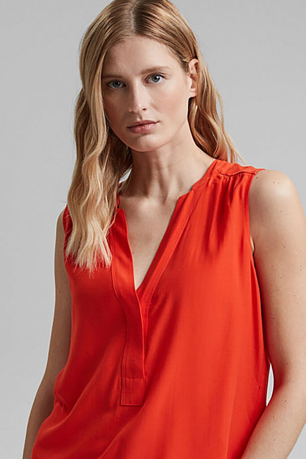 Esprit, Bluza-tunica fara maneci, Oranj mandarina