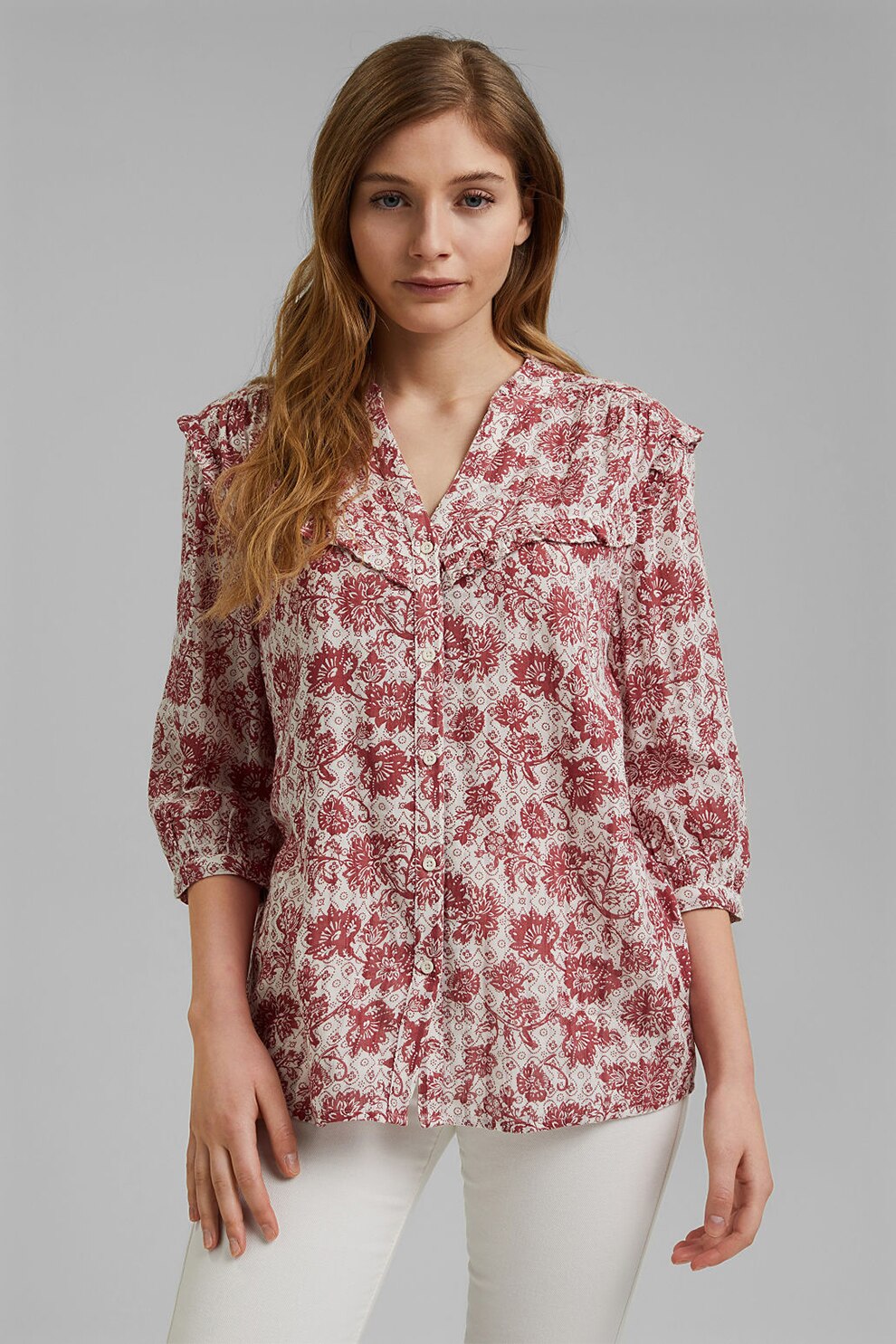 EDC by Esprit, Camasa tunica cu imprimeu floral, Multicolora