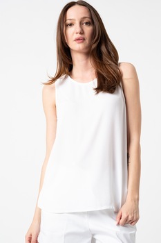 EDC by Esprit, Bluza cu decolteu rotund, Alb EDC by Esprit, Bluza cu decolteu rotund, Alb