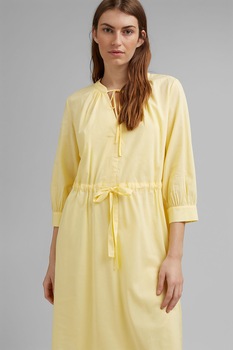 Esprit, Rochie midi evazata cu talie ajustabila, galben pal Esprit, Rochie midi evazata cu talie ajustabila, galben pal