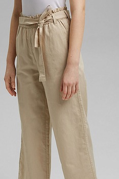 EDC by Esprit, Pantaloni din amestec de in, Maro camel EDC by Esprit, Pantaloni din amestec de in, Maro camel