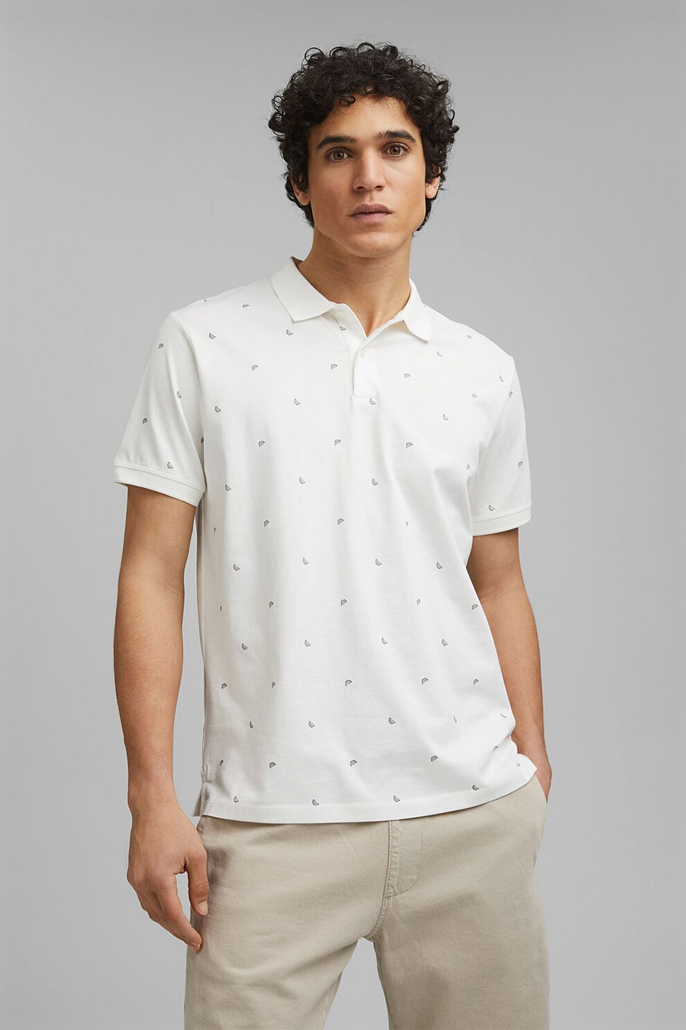 EDC by Esprit, Tricou polo regular fit de bumbac organic, Alb