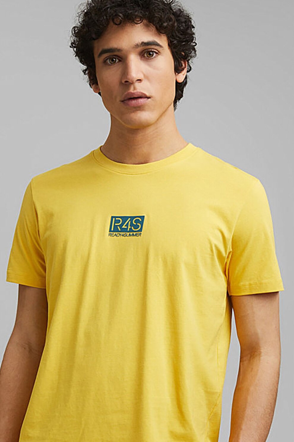 EDC by Esprit, Tricou de bumbac organic cu imprimeu, Galben, S