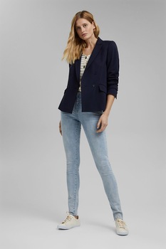 Esprit, Blugi skinny cu talie medie, Albastru deschis Esprit, Blugi skinny cu talie medie, Albastru deschis